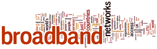 Cloud of words: broadband, countries, itu, networks, people, services, access,...