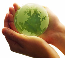 Photo: Green world globe