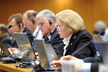 Councillor of the Russian federation speaks at the ITU Council 2009 - Source:  ITU / V. Martin (Compulsory)