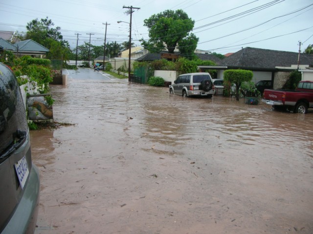 Hurricane Yvan's aftermath. Flood on acadria circle, Jamaica.