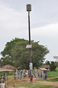 Solar powered flood siren
