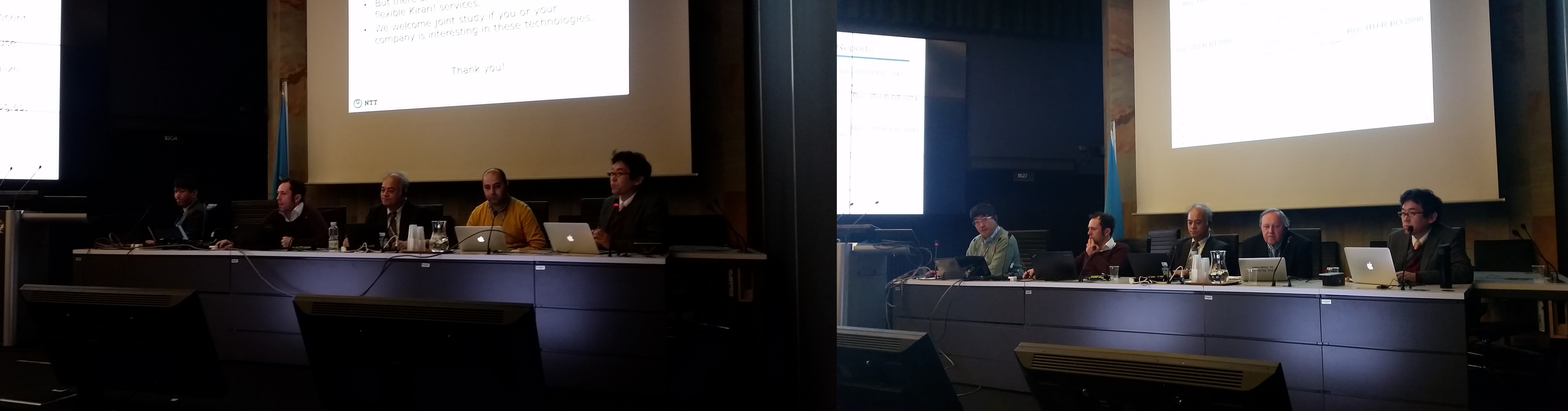 Podium view for sessions 1 and 2 of the 2nd ITU ILE workshop
