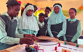 Nigerian school kids Robots