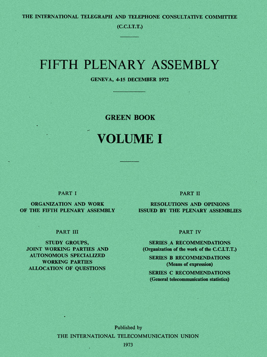 CCITT - Vth Plenary Assembly (Geneva, 1972)