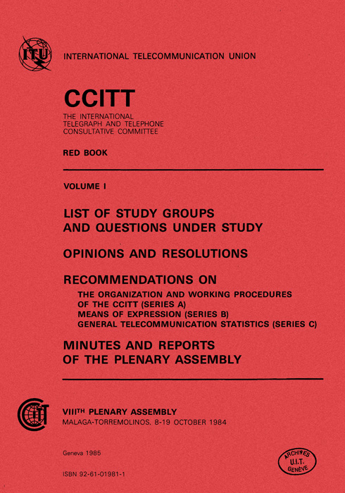 CCITT - VIIIth Plenary Assembly (Málaga-Torremolinos, 1984)