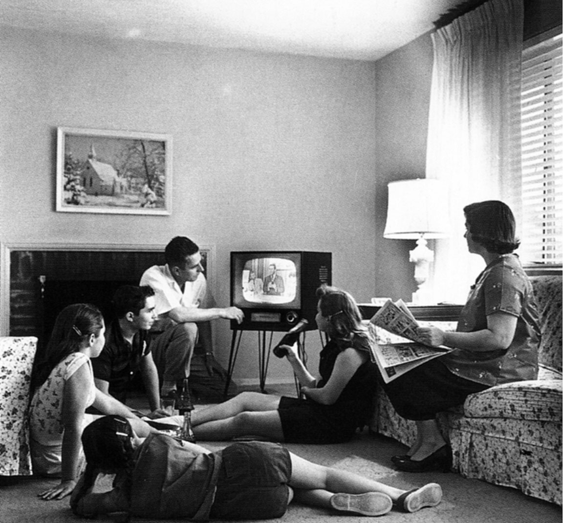1950年代家庭看电视的情况