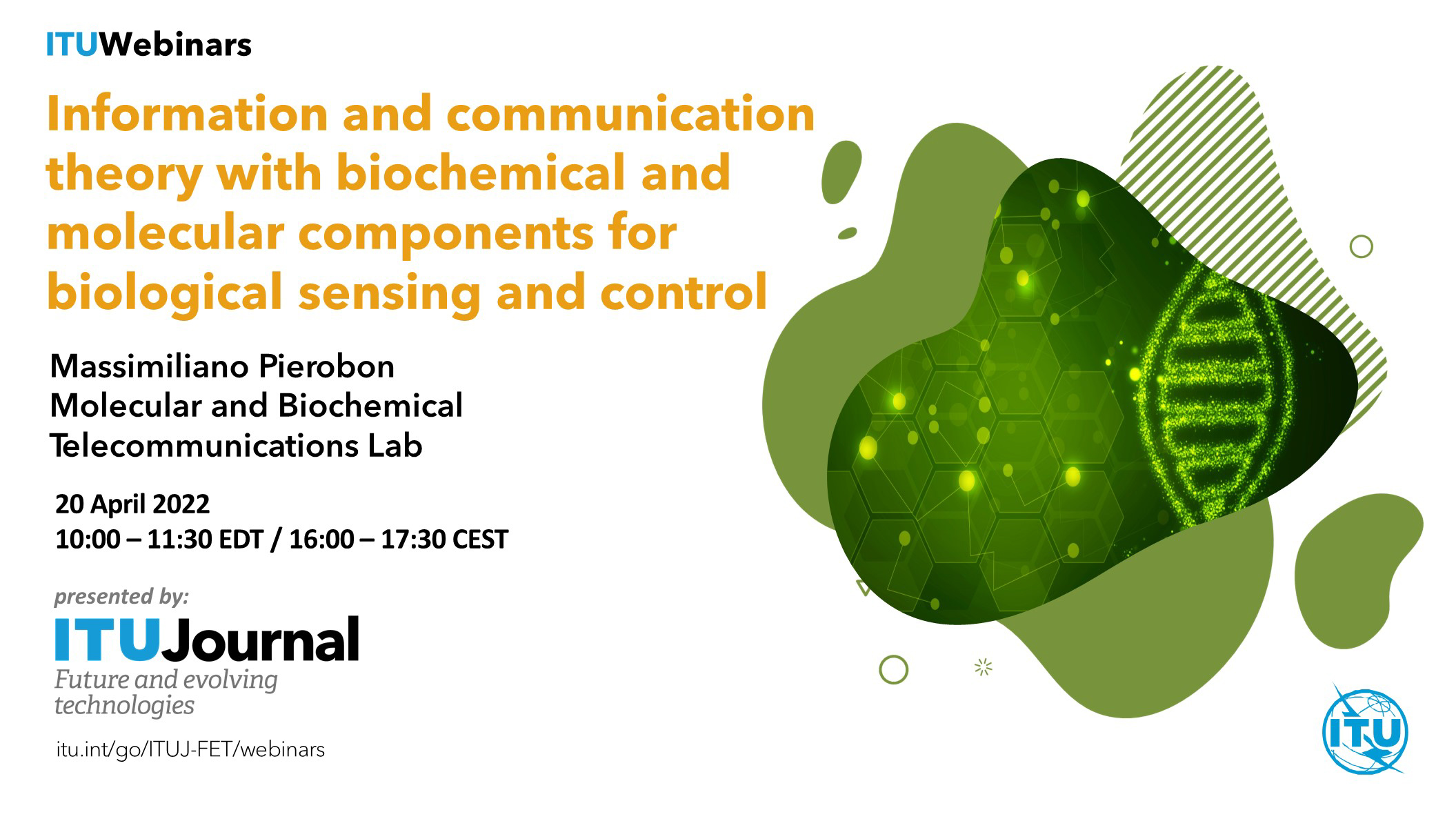 Information and communication theory with biochemical and molecular components for biological sensing and control
