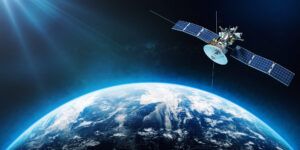 Space satellite orbiting the Earth