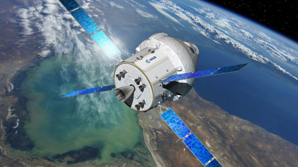 Satellite connectivity. Orion of the future. ESA/NASA
