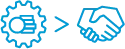 icons: gear, coins and partnership