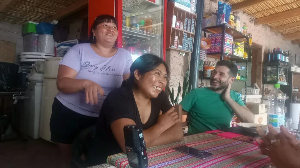 People at radio station, Argentina