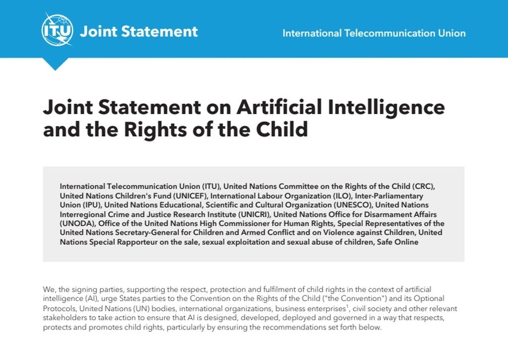 Joint Statement on Artificial Intelligence and the Rights of the Child featured image