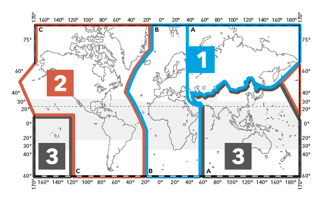ITU Regions: Global regions for spectrum allocation