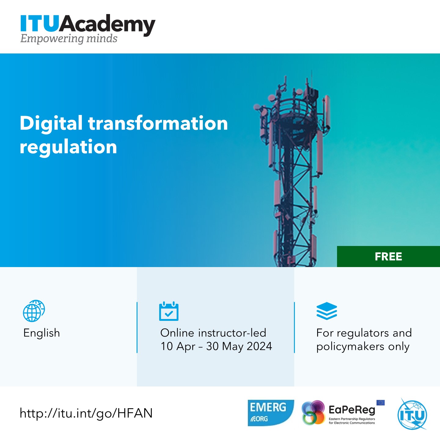 Iniciativa de formación UIT-EMERG-EAPEREG en reglamentación de la transformación digital