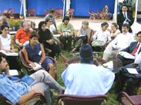 Mr. Samasskou speaks to Civil Society representatives in Bvaro - photo by Melissa Arditto