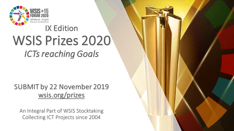 WSIS Prizes 2020: ICTs reaching goals — submit projects by 22 November