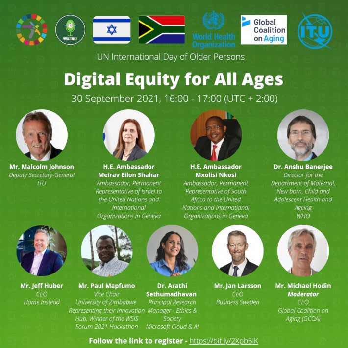 Poster: WSIS TalkX: UN International Day of Older Persons 2021 - Digital Equity for All Ages