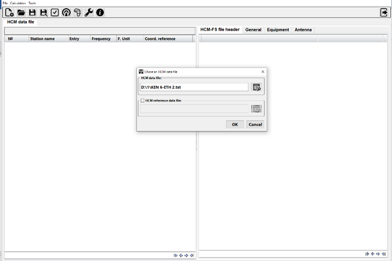 Choose HCM4A file dialog box