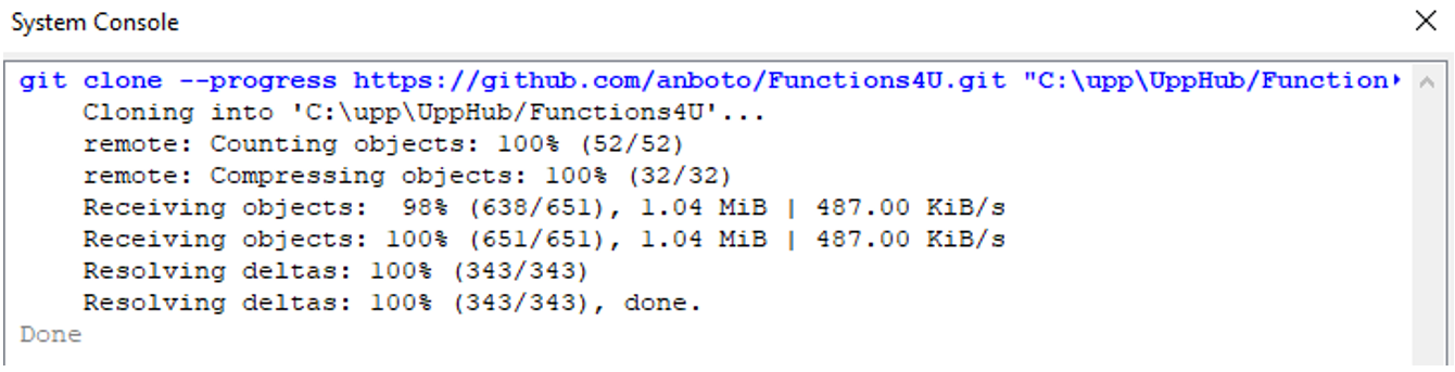 Functions4U Installation Progress