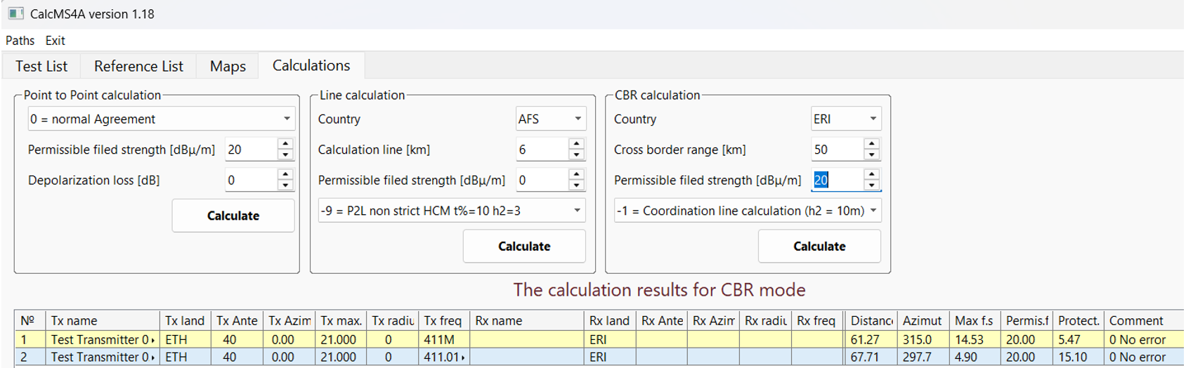 CBR Calculation Results