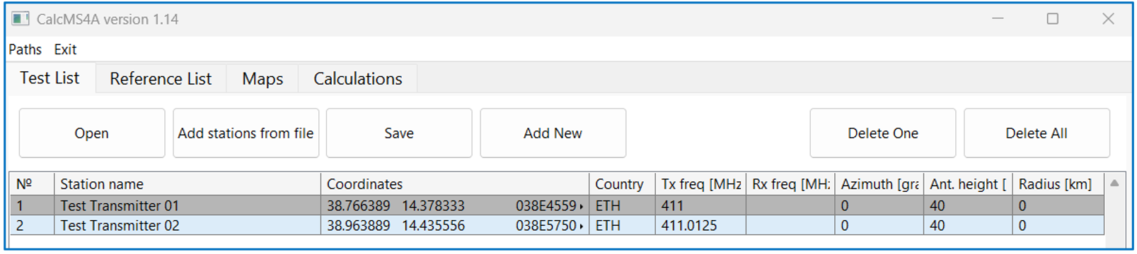 Uploaded Stations Example 1