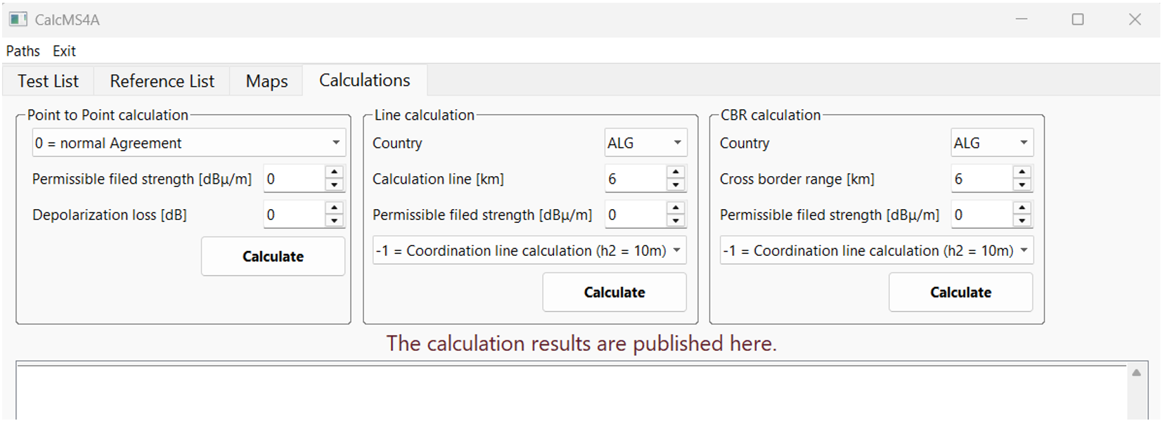 Calculations Tab Controls