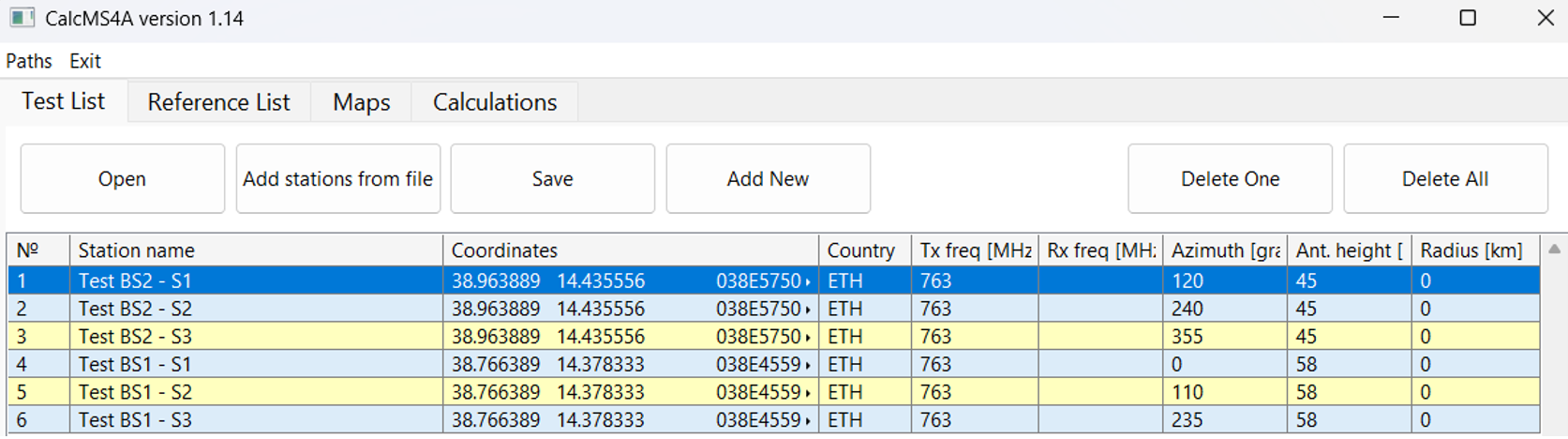 Line Calculation Setup