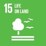 Goal 15: Sustainably manage forests, combat desertification, halt and reverse land degradation, halt biodiversity loss logo