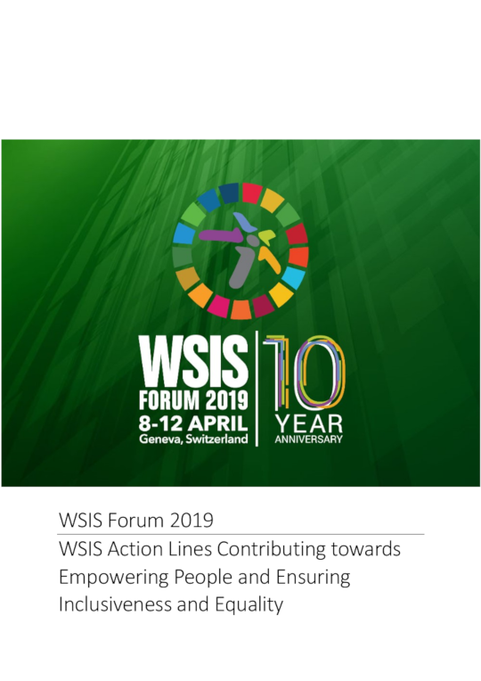 WSIS论坛2019：报告 -  WSIS行动方针为赋予人民权力和确保包容性和平等保障做出贡献