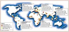 Map of the Internet Training Centres